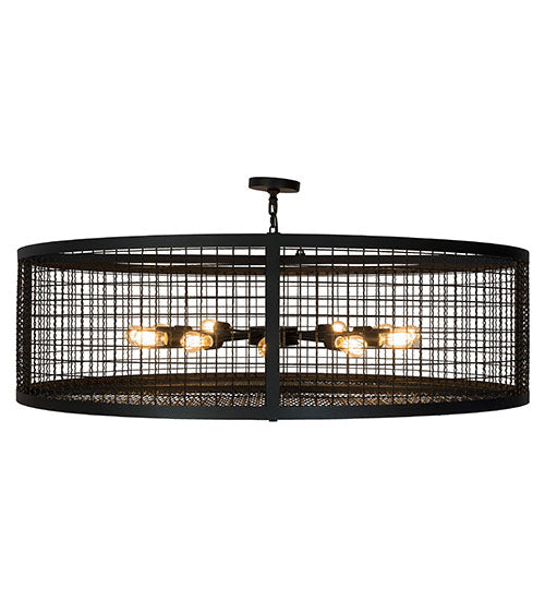 Meyda Lighting Paloma Golpe 182475 60" 12-Light Textured Black Pendant Light