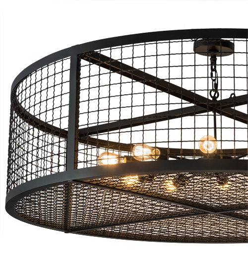 Meyda Lighting Paloma Golpe 182475 60" 12-Light Textured Black Pendant Light
