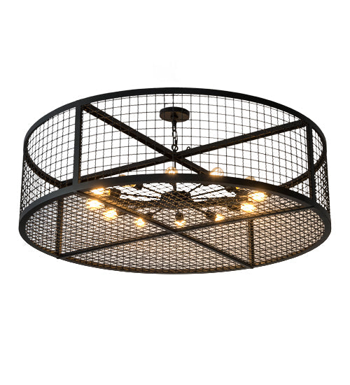 Meyda Lighting Paloma Golpe 182475 60" 12-Light Textured Black Pendant Light
