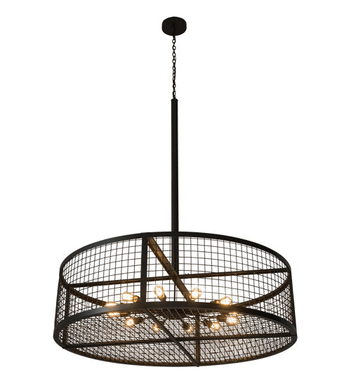 Meyda Lighting Paloma Golpe 182581 60" 12-Light Timeless Bronze Pendant Light