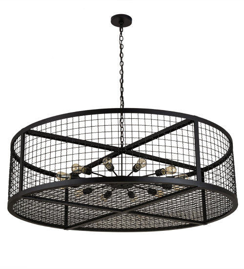 Meyda Lighting Paloma Golpe 197671 60" 12-Light Textured Black Pendant Light
