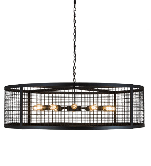 Meyda Lighting Paloma Golpe 197671 60" 12-Light Textured Black Pendant Light