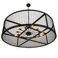 Meyda Lighting Paloma Golpe 197671 60" 12-Light Textured Black Pendant Light