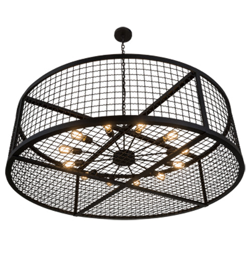 Meyda Lighting Paloma Golpe 197671 60" 12-Light Textured Black Pendant Light