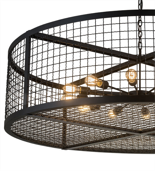 Meyda Lighting Paloma Golpe 197671 60" 12-Light Textured Black Pendant Light