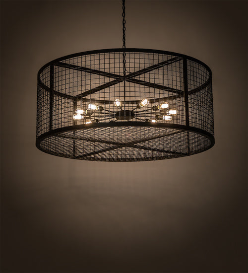 Meyda Lighting Paloma Golpe 197674 60" 12-Light Textured Black Pendant Light