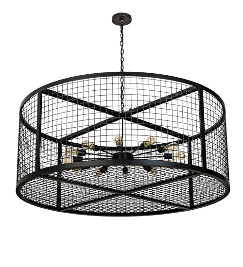 Meyda Lighting Paloma Golpe 197674 60" 12-Light Textured Black Pendant Light