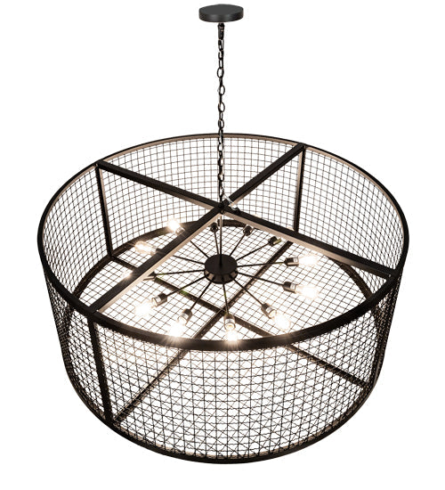 Meyda Lighting Paloma Golpe 197674 60" 12-Light Textured Black Pendant Light