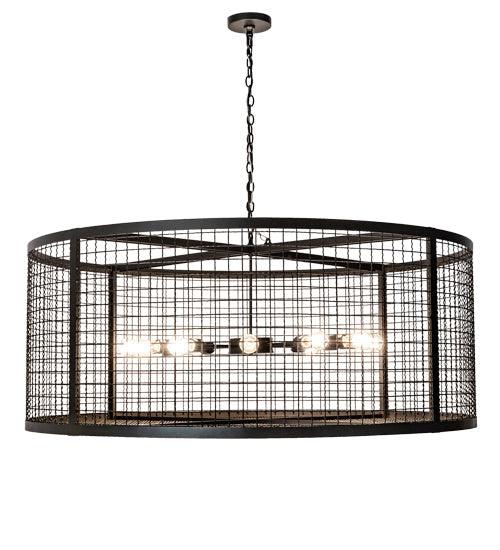 Meyda Lighting Paloma Golpe 197674 60" 12-Light Textured Black Pendant Light