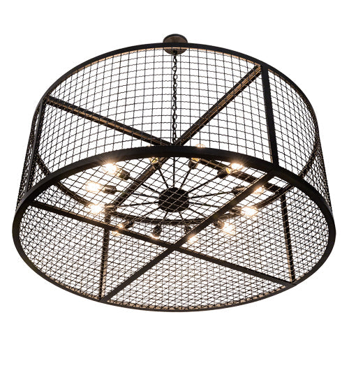 Meyda Lighting Paloma Golpe 197674 60" 12-Light Textured Black Pendant Light