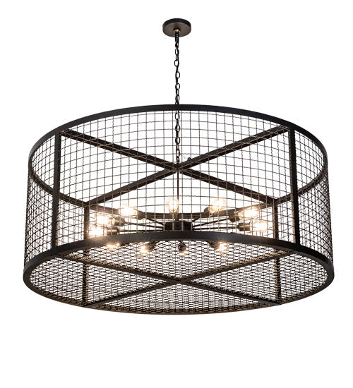 Meyda Lighting Paloma Golpe 197674 60" 12-Light Textured Black Pendant Light