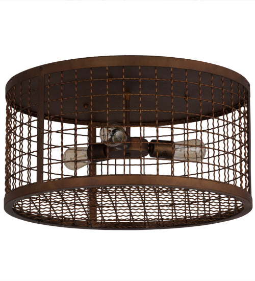 Meyda Lighting Paloma Golpe 24" 3-Light Vintage Copper Flush Mount Light