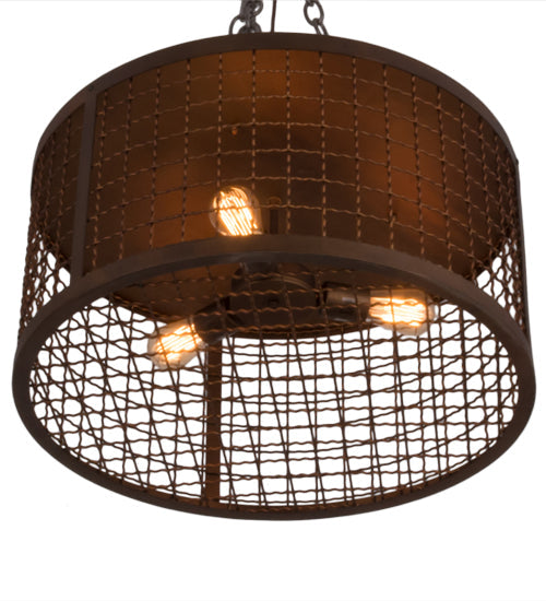 Meyda Lighting Paloma Golpe 24" 3-Light Vintage Copper Flush Mount Light