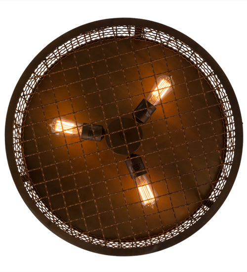 Meyda Lighting Paloma Golpe 24" 3-Light Vintage Copper Flush Mount Light