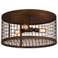 Meyda Lighting Paloma Golpe 24" 3-Light Vintage Copper Flush Mount Light