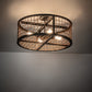 Meyda Lighting Paloma Golpe 24" 4-Light Flat Black & Metallic Bronze Semi-flush Mount Light