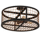 Meyda Lighting Paloma Golpe 24" 4-Light Flat Black & Metallic Bronze Semi-flush Mount Light