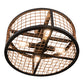 Meyda Lighting Paloma Golpe 24" 4-Light Flat Black & Metallic Bronze Semi-flush Mount Light