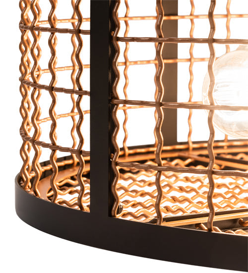 Meyda Lighting Paloma Golpe 24" 4-Light Flat Black & Metallic Bronze Semi-flush Mount Light