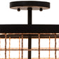 Meyda Lighting Paloma Golpe 24" 4-Light Flat Black & Metallic Bronze Semi-flush Mount Light