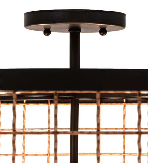 Meyda Lighting Paloma Golpe 24" 4-Light Flat Black & Metallic Bronze Semi-flush Mount Light