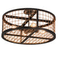 Meyda Lighting Paloma Golpe 24" 4-Light Flat Black & Metallic Bronze Semi-flush Mount Light
