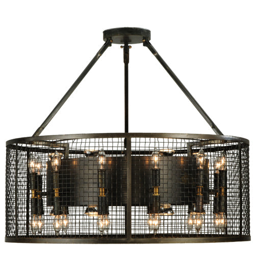 Meyda Lighting Paloma Golpe 30" 36-Light Restoration Bronze Pendant Light