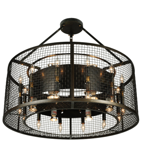 Meyda Lighting Paloma Golpe 30" 36-Light Restoration Bronze Pendant Light