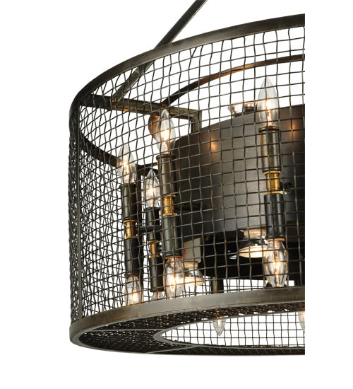 Meyda Lighting Paloma Golpe 30" 36-Light Restoration Bronze Pendant Light