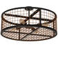 Meyda Lighting Paloma Golpe 30" 4-Light Flat Black & Metallic Bronze Semi-flush Mount Light