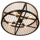 Meyda Lighting Paloma Golpe 30" 4-Light Flat Black & Metallic Bronze Semi-flush Mount Light