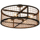 Meyda Lighting Paloma Golpe 30" 4-Light Flat Black & Metallic Bronze Semi-flush Mount Light