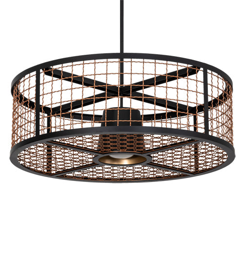 Meyda Lighting Paloma Golpe 30" Flat Black & Metallic Bronze Pendant Light