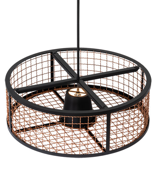 Meyda Lighting Paloma Golpe 30" Flat Black & Metallic Bronze Pendant Light