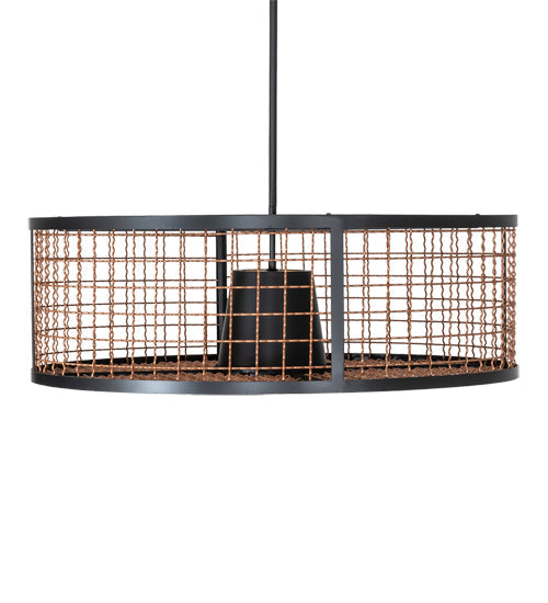 Meyda Lighting Paloma Golpe 30" Flat Black & Metallic Bronze Pendant Light
