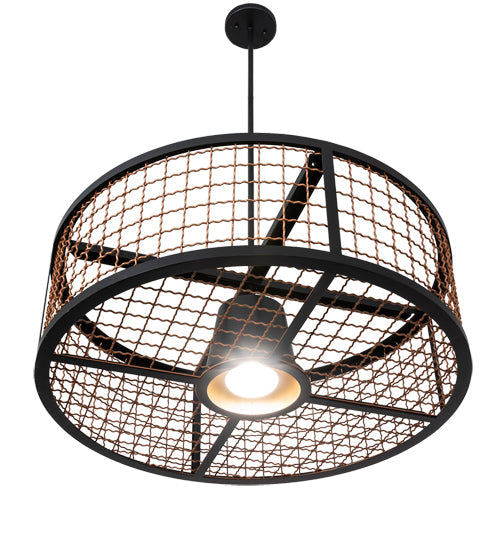 Meyda Lighting Paloma Golpe 30" Flat Black & Metallic Bronze Pendant Light