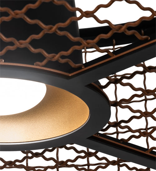 Meyda Lighting Paloma Golpe 30" Flat Black & Metallic Bronze Pendant Light
