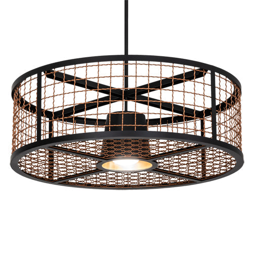 Meyda Lighting Paloma Golpe 30" Flat Black & Metallic Bronze Pendant Light