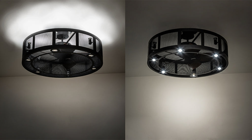 Meyda Lighting Paloma Golpe 42" 12-Light Matte Black Chandelier and Fan