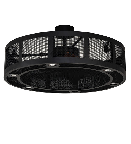 Meyda Lighting Paloma Golpe 42" 12-Light Matte Black Chandelier and Fan