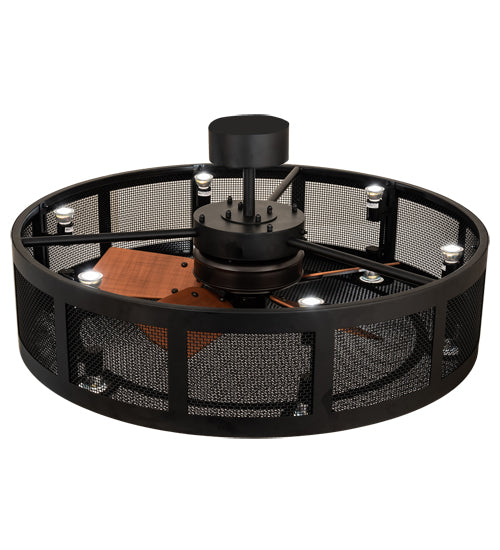 Meyda Lighting Paloma Golpe 42" 12-Light Matte Black Chandelier and Fan