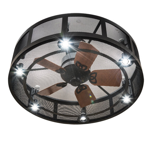 Meyda Lighting Paloma Golpe 42" 12-Light Matte Black Chandelier and Fan