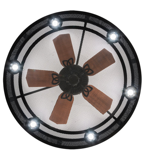 Meyda Lighting Paloma Golpe 42" 12-Light Matte Black Chandelier and Fan