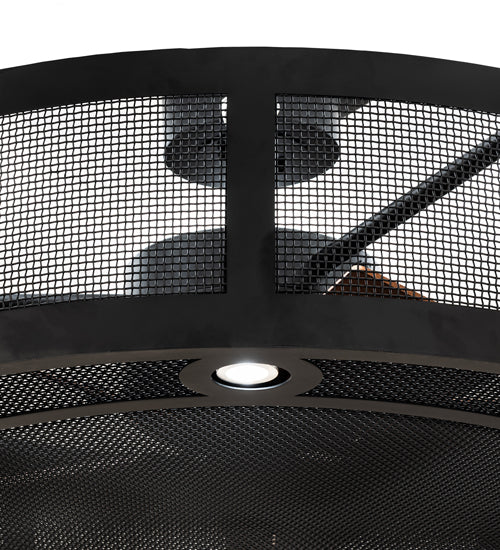 Meyda Lighting Paloma Golpe 42" 12-Light Matte Black Chandelier and Fan