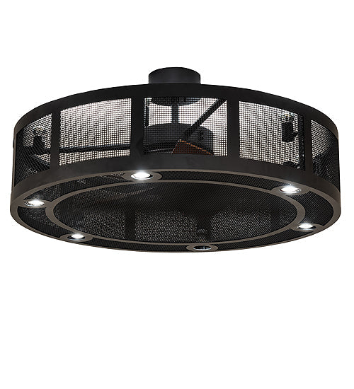 Meyda Lighting Paloma Golpe 42" 12-Light Matte Black Chandelier and Fan