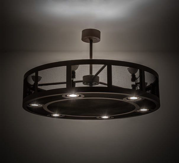 Meyda Lighting Paloma Golpe 48" 12-Light Cafe Noir Chandelier With Fan