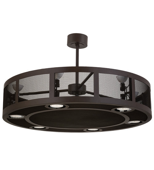 Meyda Lighting Paloma Golpe 48" 12-Light Cafe Noir Chandelier With Fan