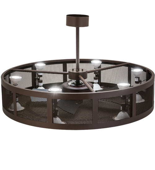 Meyda Lighting Paloma Golpe 48" 12-Light Cafe Noir Chandelier With Fan