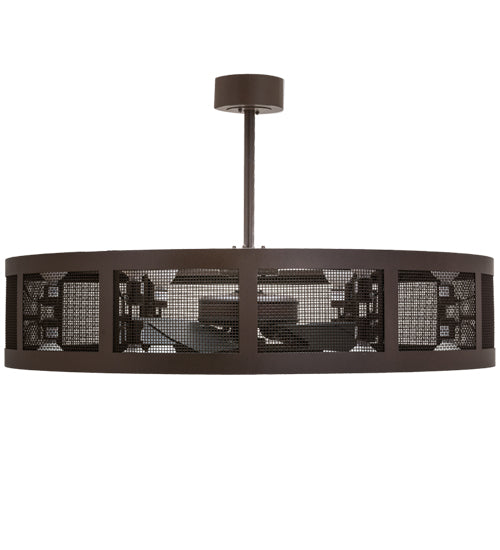 Meyda Lighting Paloma Golpe 48" 12-Light Cafe Noir Chandelier With Fan