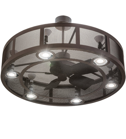 Meyda Lighting Paloma Golpe 48" 12-Light Cafe Noir Chandelier With Fan